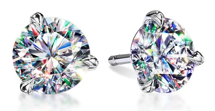 Earrings FACETS OF FIRE 14KWG 400CTW RD FOF DIA MARTINI STUD EARRINGS