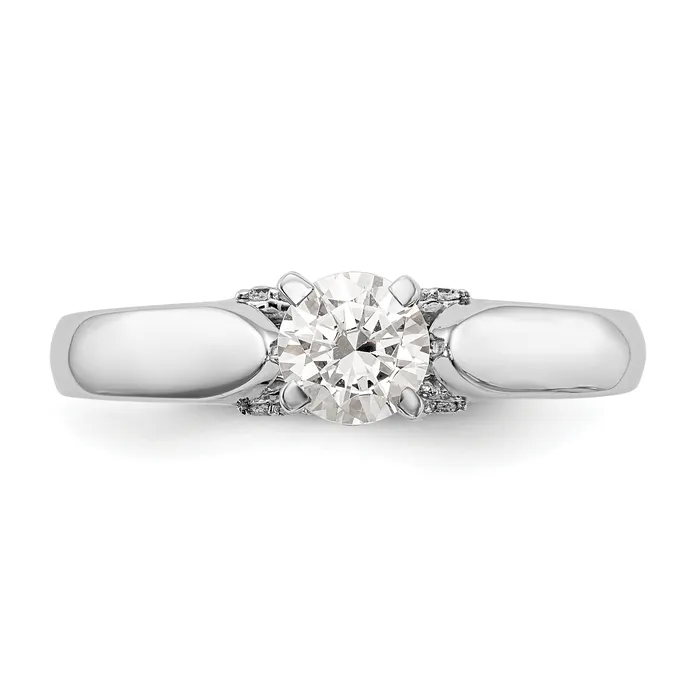 007ct CZ Solid Real 14K White Gold Peg Set Engagement Ring Goldia Rings
