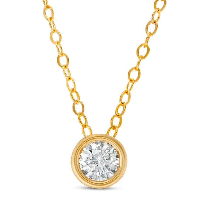 025 CT Natural Clarity Enhanced Solitaire Pendant in 14K Gold Goldia Necklaces 025 CT Natural Clarity Enhanced Solitaire Pendant in 14K Gold Goldia Necklaces