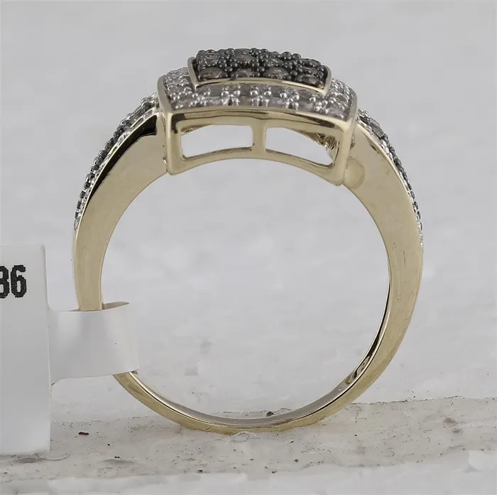 10k Yellow Gold Round Brown Diamond Cluster Ring 12 Cttw gndatlanta Rings