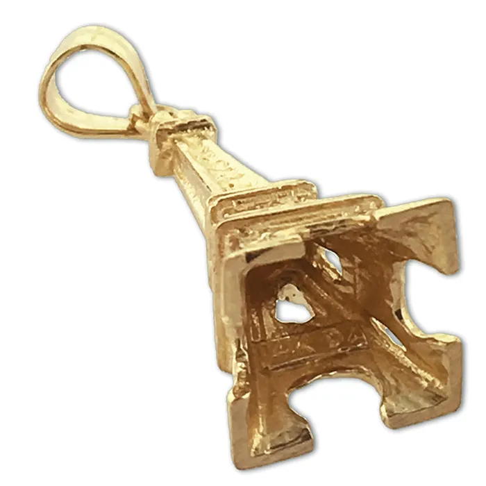 14K Gold 3D Eiffel Tower Charm Goldia Charm Necklaces