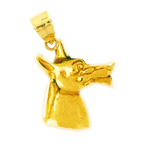 14K Gold Mini Dog Head Charm Goldia Charm Necklaces