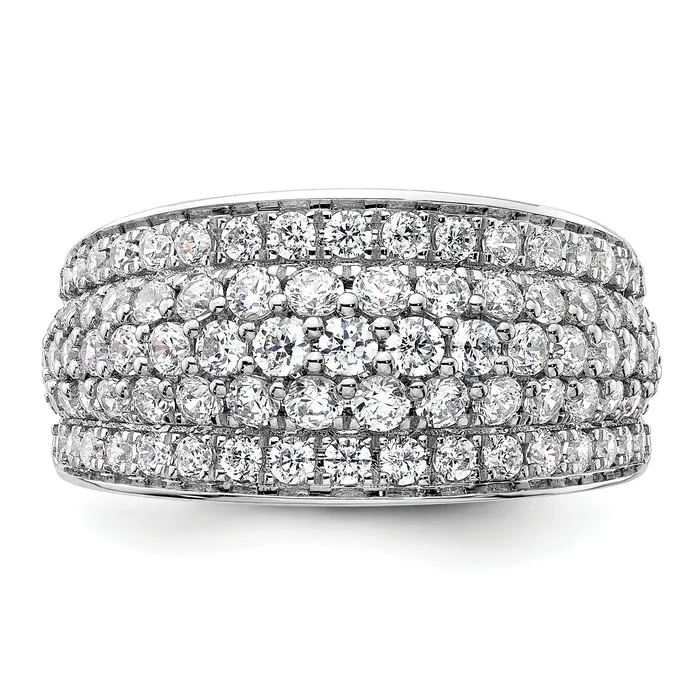 14k White Gold 1 34 Ct Lab Grown Diamond VSSI G Fashion Layered Band Ring Goldia Rings
