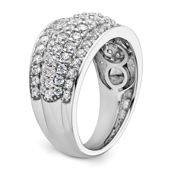14k White Gold 1 34 Ct Lab Grown Diamond VSSI G Fashion Layered Band Ring Goldia Rings