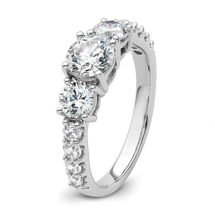 14k White Gold 2 Ct Lab Grown Diamond VSSI G Round Engagement Ring Goldia Rings