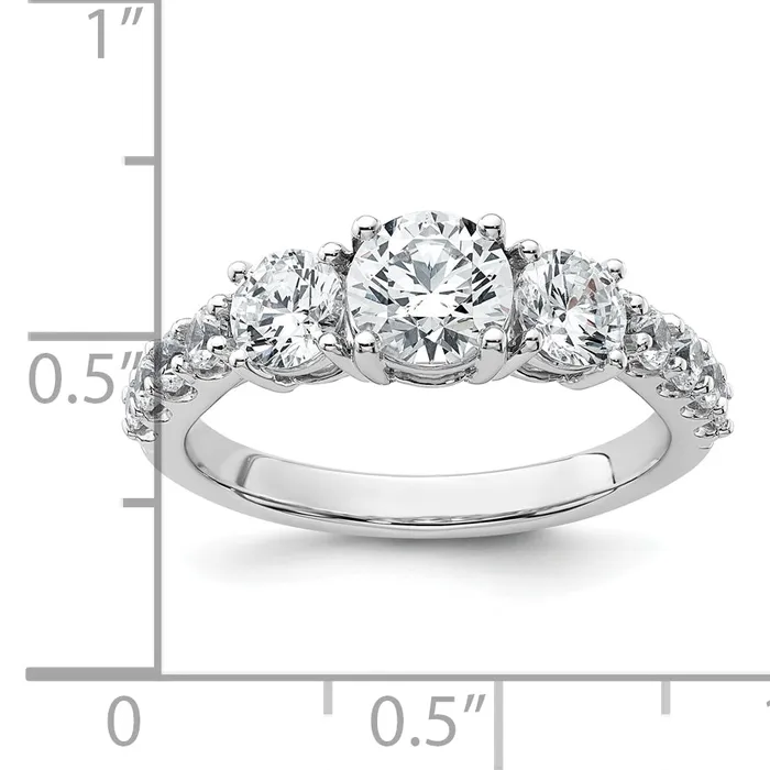 14k White Gold 2 Ct Lab Grown Diamond VSSI G Round Engagement Ring Goldia Rings