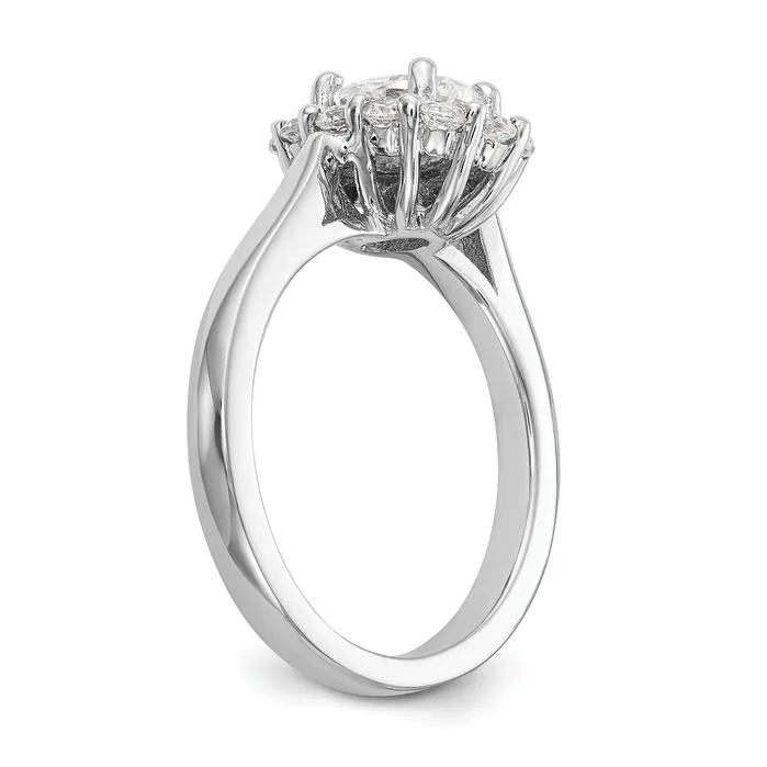 14k White Gold Oval Halo Engagement Simulated Diamond Ring Goldiacom Rings
