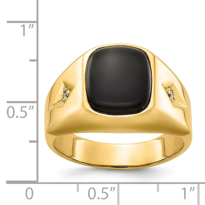 14K Yellow Gold A Real Diamond mens ring Goldia Rings