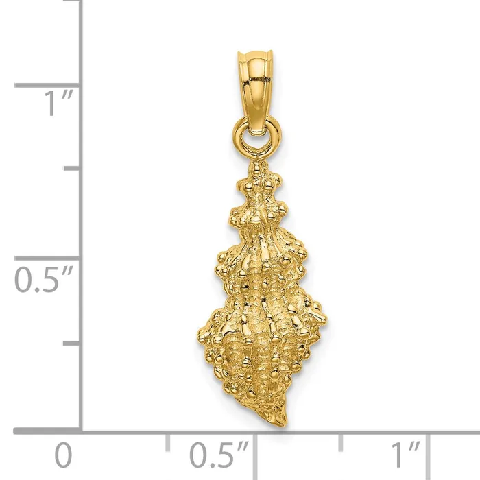 14k Yellow Gold Conch Shell Charm Goldia Charm Necklaces