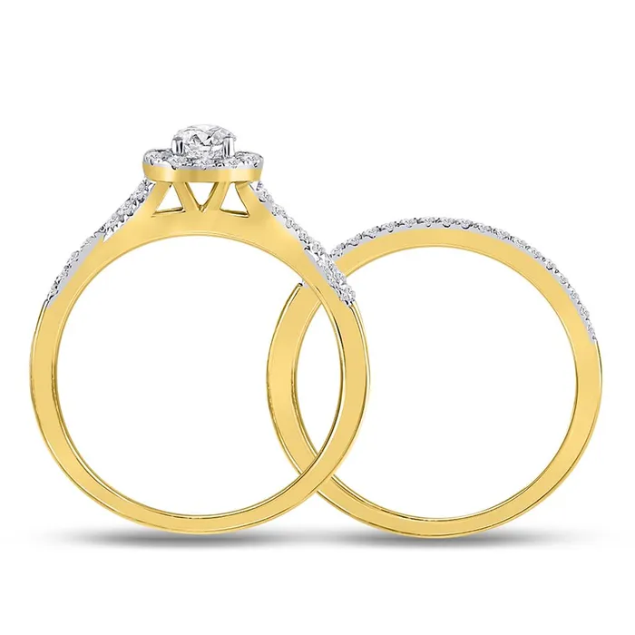 14k Yellow Gold Round Diamond Bridal Wedding Ring Set 58 Cttw Certified gndatlanta Rings