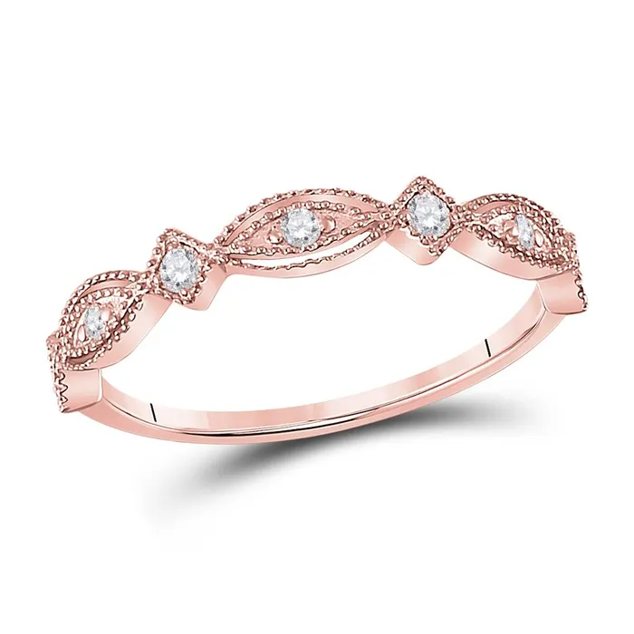 gndatlanta Rings 10k Rose Gold Round Diamond Stackable Band Ring 18 Cttw gndatlanta Rings 10k Rose Gold Round Diamond Stackable Band Ring 18 Cttw