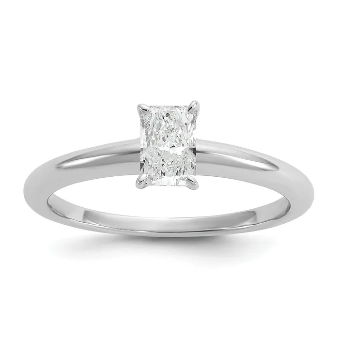Goldia 14k White Gold 12 Ct Certified Lab Grown Diamond VSSI G Radiant Solitare Engagement Ring Rings