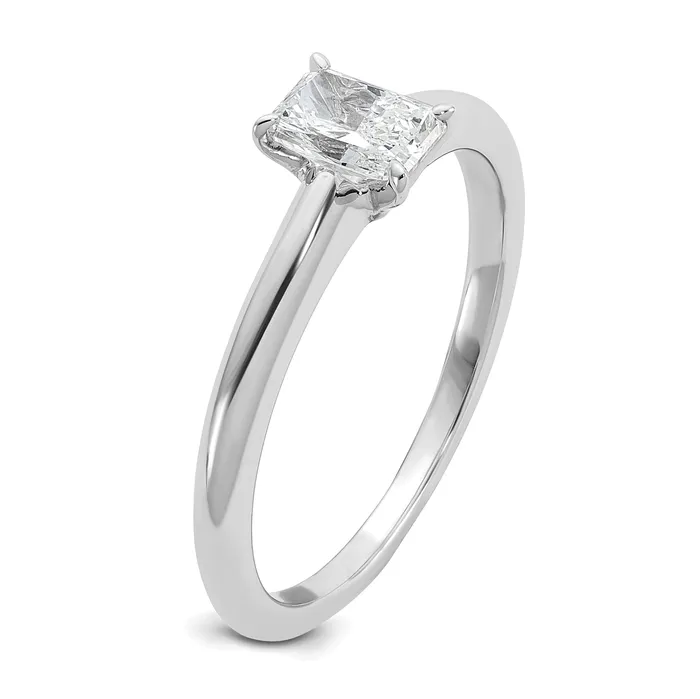 Goldia 14k White Gold 12 Ct Certified Lab Grown Diamond VSSI G Radiant Solitare Engagement Ring Rings