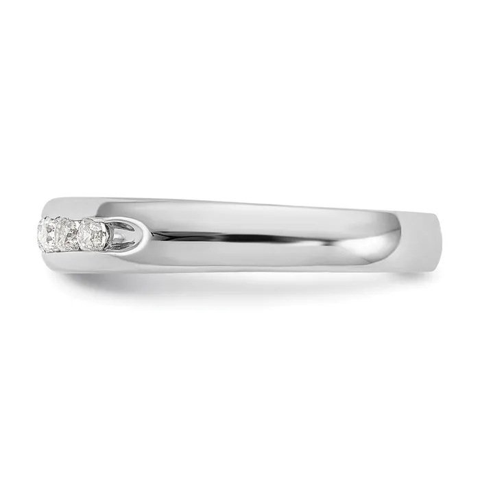 goldiaca 14K White Gold 7Stone Real Diamond Channel Band Rings