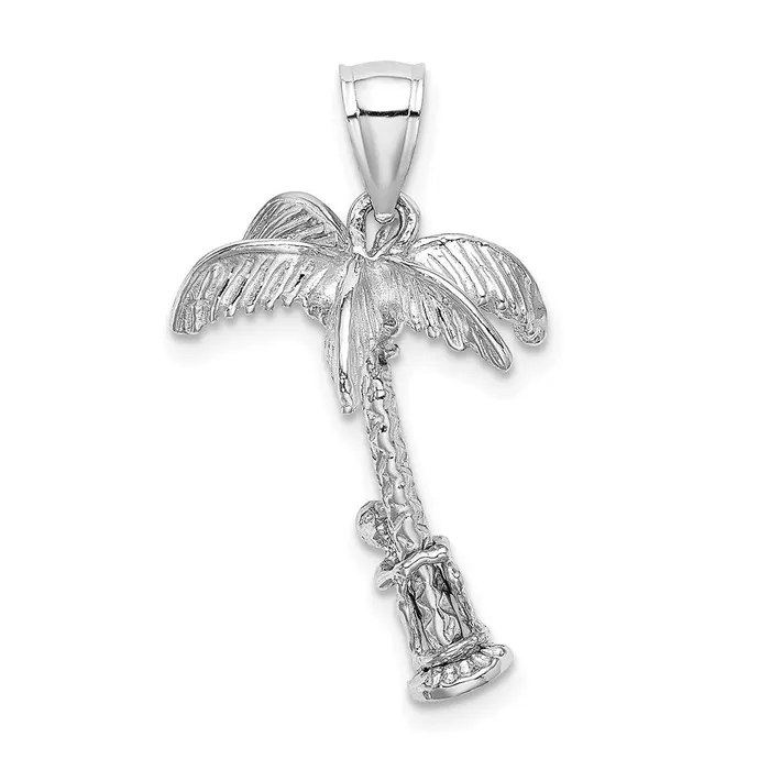 Goldia Charm Necklaces 14k White Gold 3D Palm Tree WMoveable Man Charm