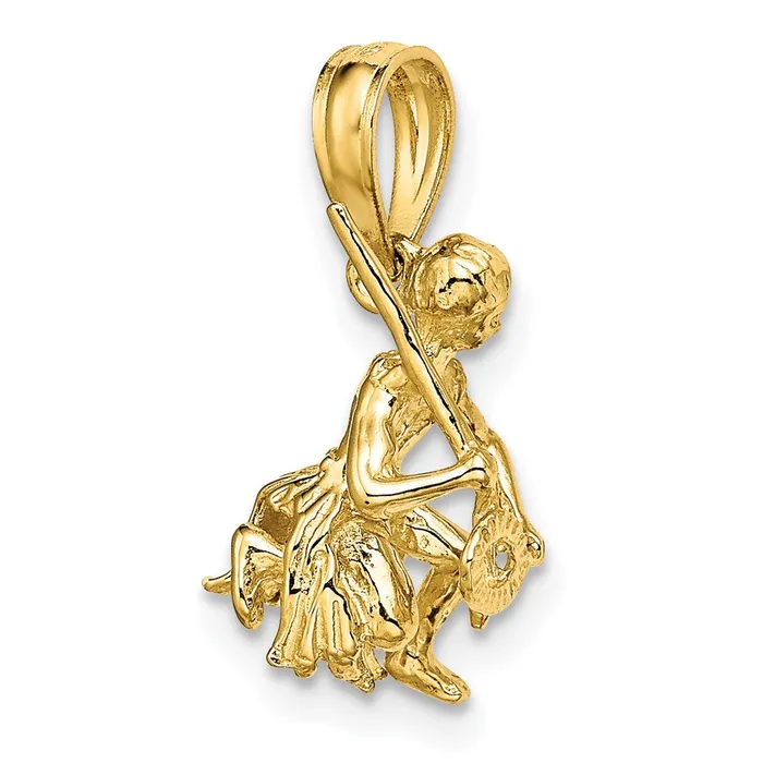 Goldia Charm Necklaces 14k Yellow Gold 3D Island Warrior Dance Charm
