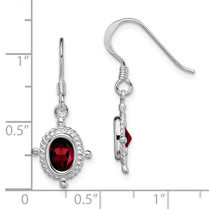 Goldia Earrings Sterling Silver Rhodiumplated Fancy Garnet Earrings