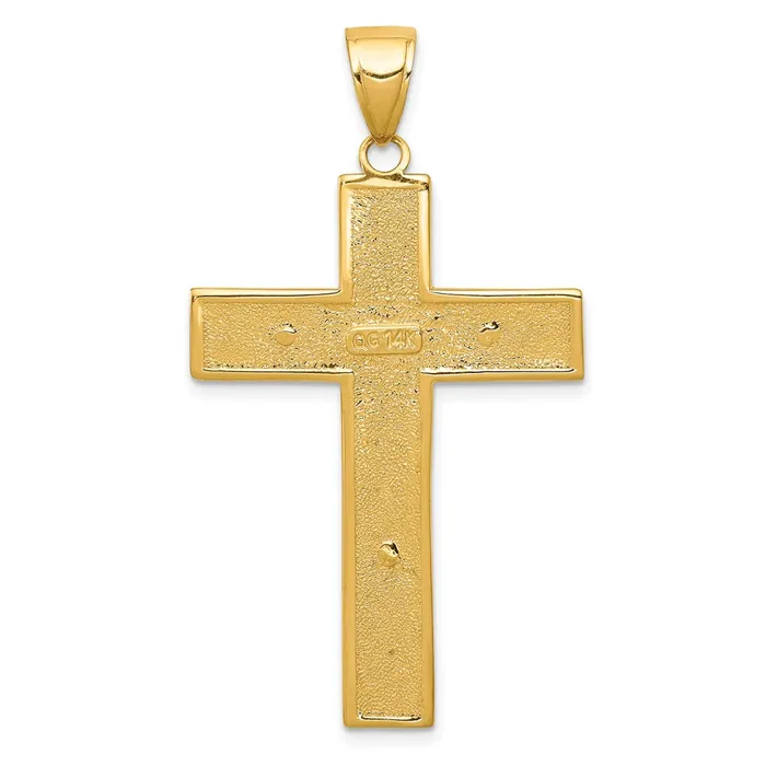 Goldia Necklaces 14k Yellow Gold Textured Crucifix Latin Cross Pendant