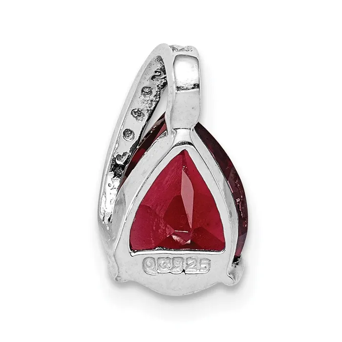 Goldia Necklaces Sterling Silver Rhodium Pear Garnet Pendant
