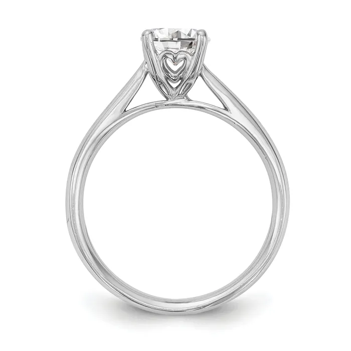 Goldia Rings 125ct CZ Solid Real 14k White Gold Solitaire Engagement Ring