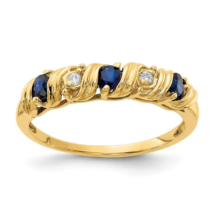 Goldia Rings 14K Yellow Gold 275mm Sapphire A Real Diamond ring