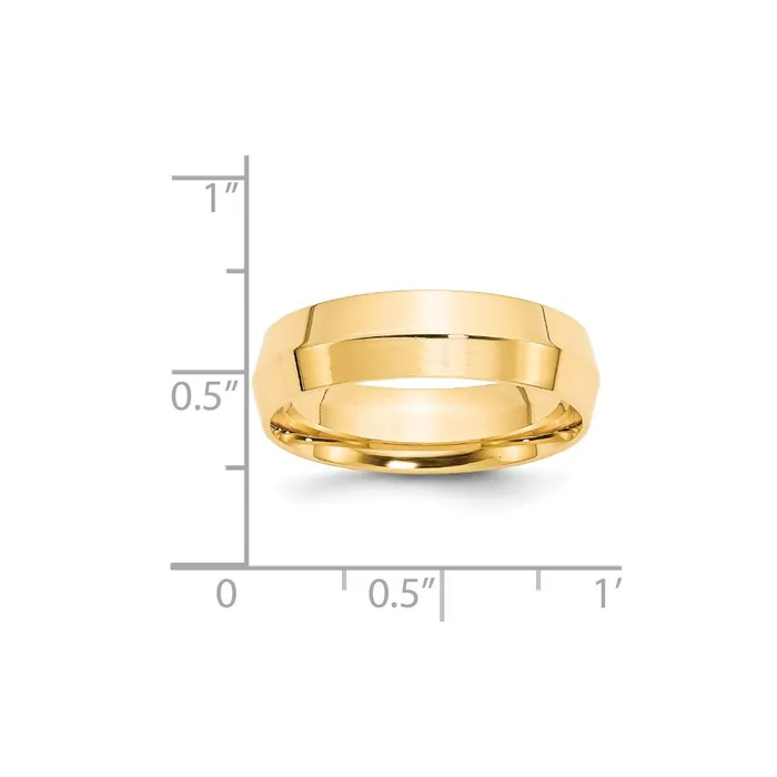 Goldia Rings Solid 14K Yellow Gold 6mm Knife Edge Comfort Fit MensWomens Wedding Band Ring Size 12