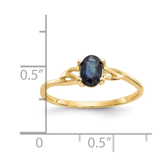 Goldia Rings Solid 14k Yellow Gold Simulated Sapphire Birthstone Ring