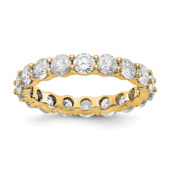 Goldia Rings Solid Real 14k Polished Shared Prong 3ct CZ Eternity Wedding Band Ring Goldia Rings Solid Real 14k Polished Shared Prong 3ct CZ Eternity Wedding Band Ring