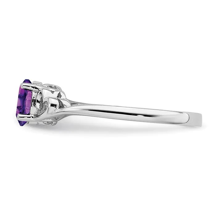 Goldia Rings Sterling Silver Rhodiumplated Amethyst Ring
