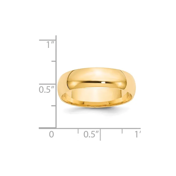 Goldia Solid 10K Yellow Gold 6mm Light Weight Comfort Fit MensWomens Wedding Band Ring Size 115 Rings