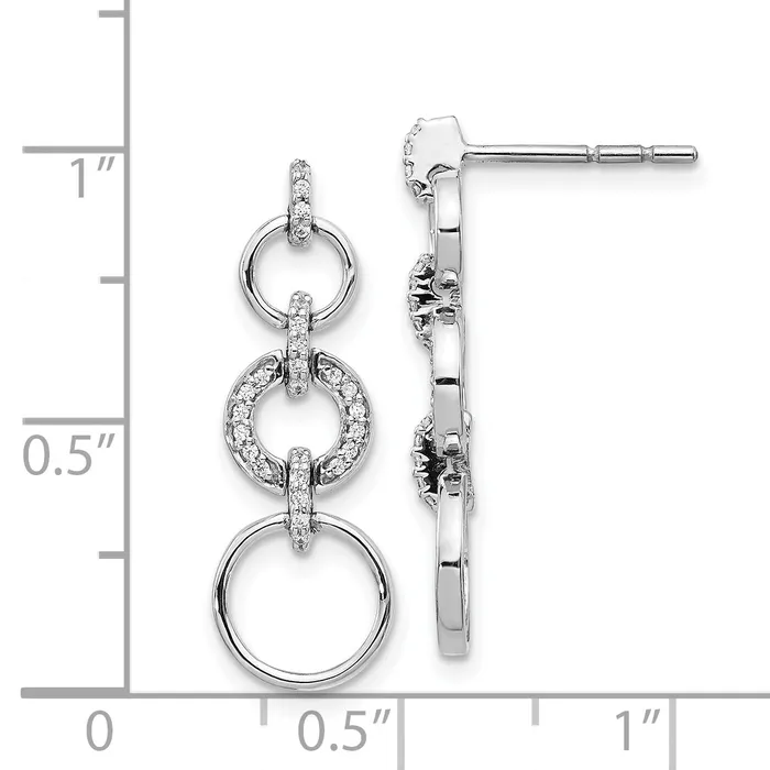 Goldia Solid 14k White Gold Double Teardrop Simulated CZ Earring JacKets Earrings Goldia Solid 14k White Gold Double Teardrop Simulated CZ Earring JacKets Earrings