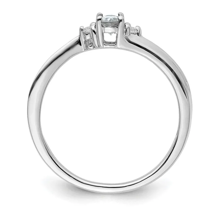 Goldia Sterling Silver Rhodiumplated CZ u0026 Diamond Birthstone Ring Rings
