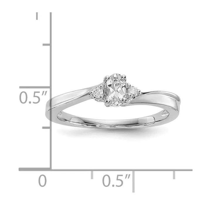 Goldia Sterling Silver Rhodiumplated CZ u0026 Diamond Birthstone Ring Rings