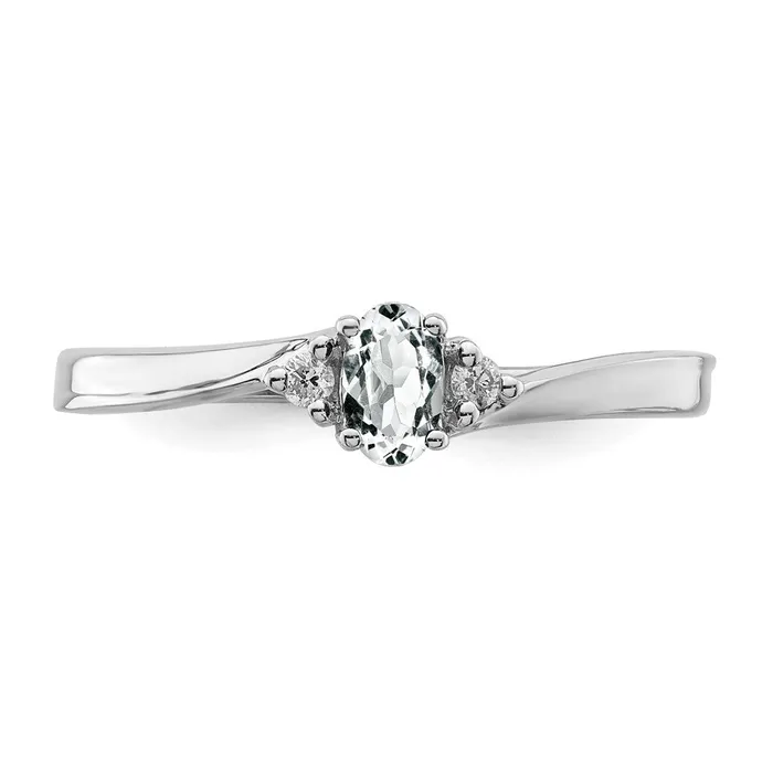 Goldia Sterling Silver Rhodiumplated CZ u0026 Diamond Birthstone Ring Rings