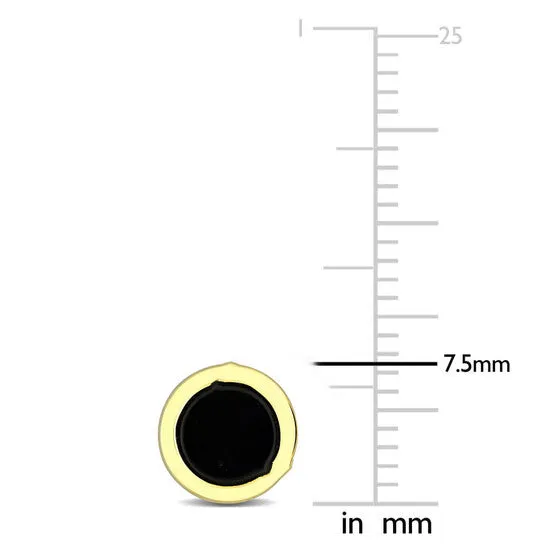 JMS always Original AMOUR 58CT TGW Black Onyx Round Stud Earrings In 14K Yellow Gold Earrings JMS always Original AMOUR 58CT TGW Black Onyx Round Stud Earrings In 14K Yellow Gold Earrings
