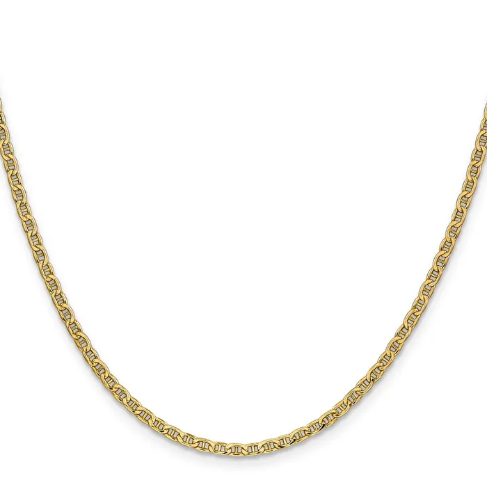 MDS Necklaces 14K Yellow Gold 26 inch 24mm SemiSolid Anchor with Spring Ring Clasp Chain Necklace MDS Necklaces 14K Yellow Gold 26 inch 24mm SemiSolid Anchor with Spring Ring Clasp Chain Necklace