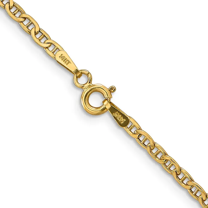 MDS Necklaces 14K Yellow Gold 26 inch 24mm SemiSolid Anchor with Spring Ring Clasp Chain Necklace MDS Necklaces 14K Yellow Gold 26 inch 24mm SemiSolid Anchor with Spring Ring Clasp Chain Necklace