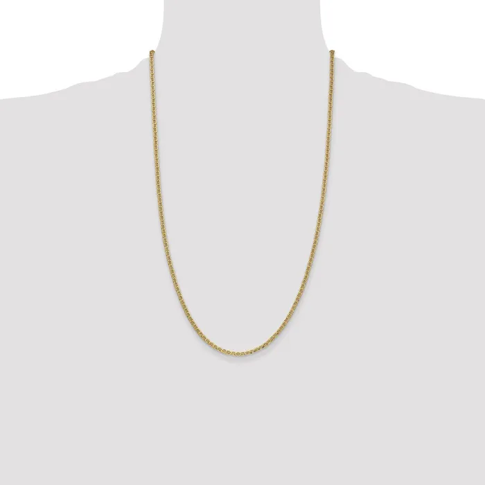 MDS Necklaces 14K Yellow Gold 26 inch 24mm SemiSolid Anchor with Spring Ring Clasp Chain Necklace MDS Necklaces 14K Yellow Gold 26 inch 24mm SemiSolid Anchor with Spring Ring Clasp Chain Necklace