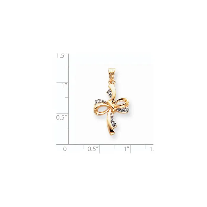 Necklaces Goldia 14k Yellow u0026 Rhodium Gold u0026 Rhodium Diamond Cross Pendant
