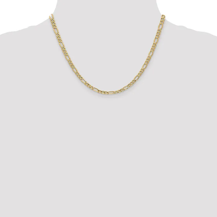 Necklaces MDS 14K Yellow Gold 18 inch 42mm SemiSolid Figaro with Lobster Clasp Chain Necklace Necklaces MDS 14K Yellow Gold 18 inch 42mm SemiSolid Figaro with Lobster Clasp Chain Necklace