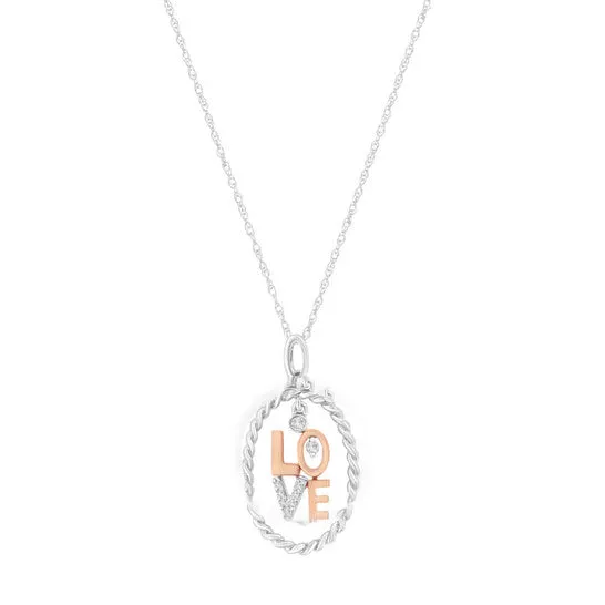 Necklaces Original Haus of Brilliance 14K TwoTone Gold Diamond Accent Love Pendant NecklaceJK SI2I1 JMS always Necklaces Original Haus of Brilliance 14K TwoTone Gold Diamond Accent Love Pendant NecklaceJK SI2I1 JMS always