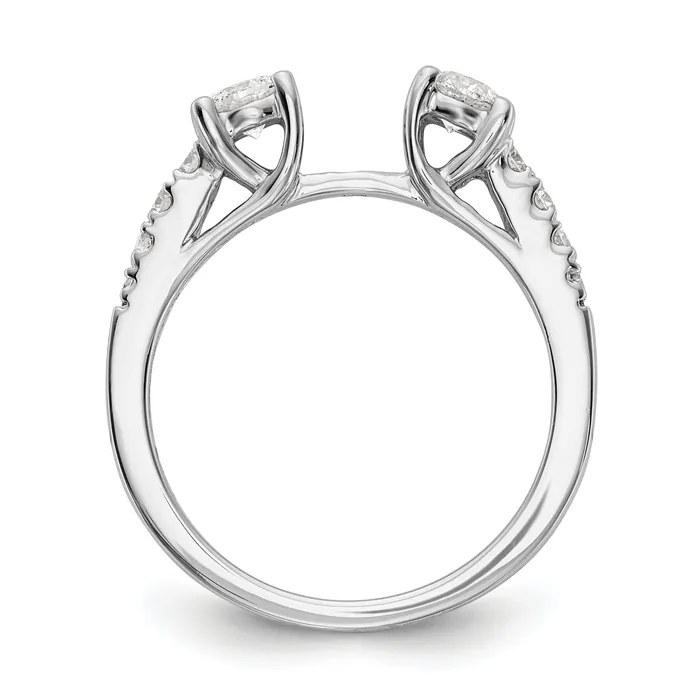 Rings Goldia 075ct CZ Solid Real 14K White Gold 3Stone Peg Set Engagement Ring