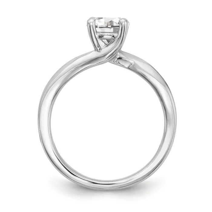 Rings Goldia 125ct CZ Solid Real 14K White Gold Round Solitaire Engagement Ring Engagement Polished