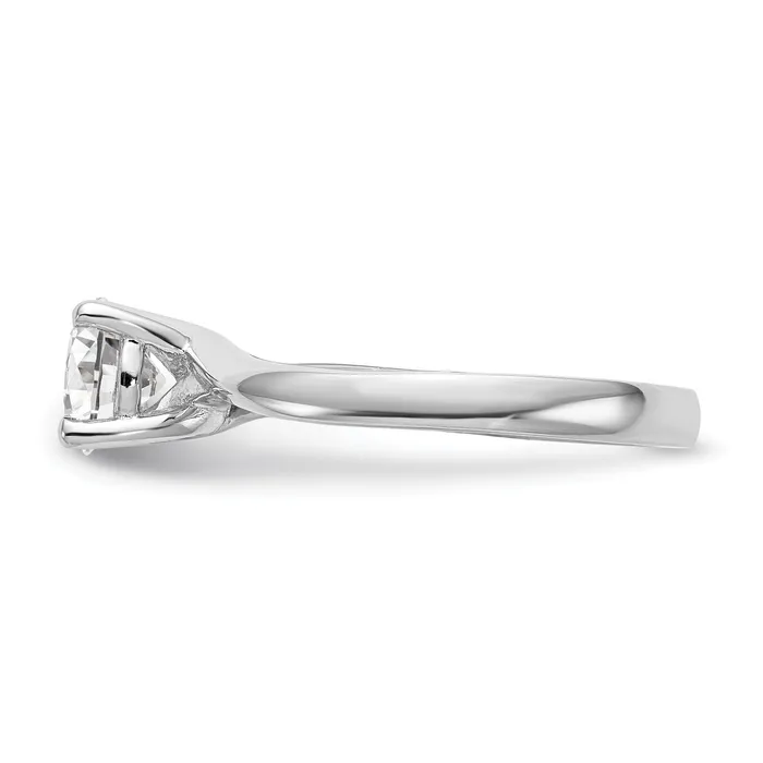 Rings Goldia 125ct CZ Solid Real 14K White Gold Round Solitaire Engagement Ring Engagement Polished