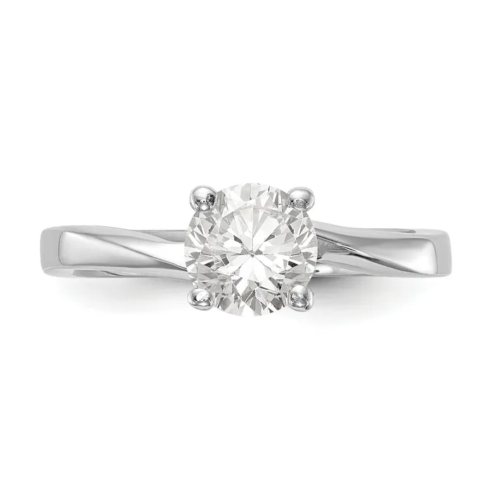 Rings Goldia 125ct CZ Solid Real 14K White Gold Round Solitaire Engagement Ring Engagement Polished