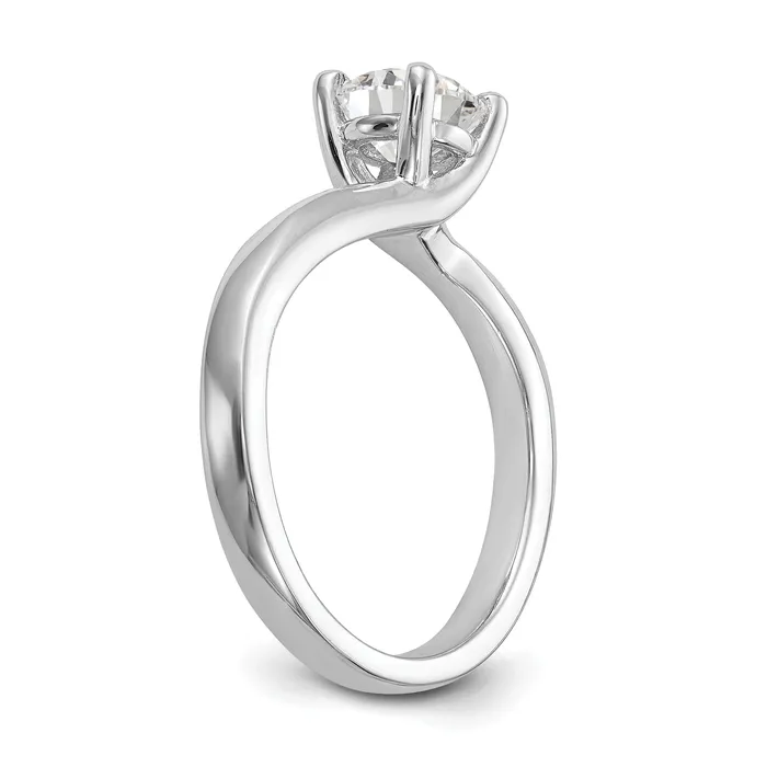 Rings Goldia 125ct CZ Solid Real 14K White Gold Round Solitaire Engagement Ring Engagement Polished