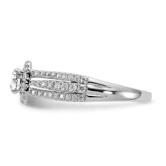 Rings Goldia 10k White Gold 1 Ct Lab Grown Diamond VSSI G Round Halo Engagement Ring