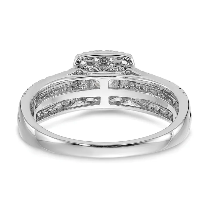 Rings Goldia 10k White Gold 1 Ct Lab Grown Diamond VSSI G Round Halo Engagement Ring