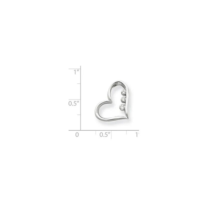 Rings Goldia 14k White Gold Real Diamond Heart Slide