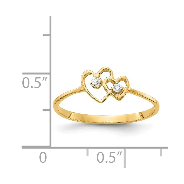 Rings Goldiacom 14K Yellow Gold A Real Diamond heart ring